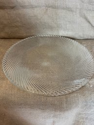 (#34) Large 14' Glass Swivel Pattern Serving Platter