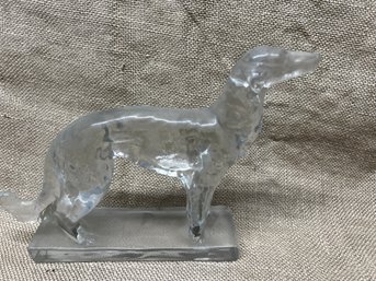 (#35) Clear Glass Dog Statue
