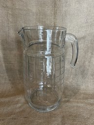 (#272) Clear Glass Heavy 9' H Handled Pitcher
