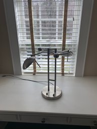 2 Light Chrome Table Desk Lamp
