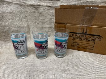(#73) May 1993 Derby #19  Kentucky Derby Drinking Glasses Official Souvenir Set Of 3