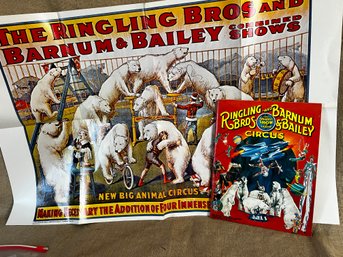 146) Vintage 1980 Ringling Bros & Barnum & Bailey Circus Program And Poster 35x26