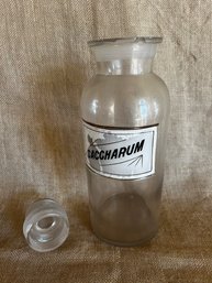 55) Antique Large Apothecary Pharmacy Bottle 13'H With Label Saccharin