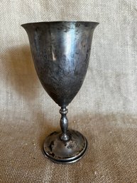 92) Vintage Sterling Silver Mexican Hechon Goblet 7'H