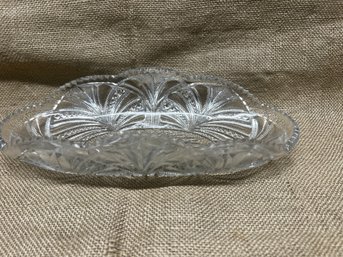 96) Vintage Crystal Glass Oval Serving Dish