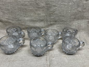 153) Set Of 7 Punch Bowl Cups 3' Diag.