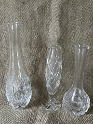 92) Glass Bud Vase Set Of 3