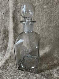 95) Glass Decanter 10' Frosted Etched Design