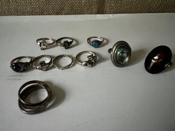 101) Sterling And Silver Plate Rings