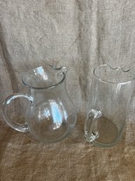192) Clear Glass Water Juice Pitchers 9x4 And 9x5