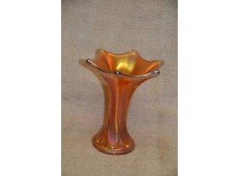 145) Vintage Amber Imperial Morning Glory Vase 5'