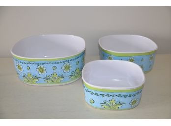 Le Cadeaux Melamine Plastic Ware Outdoor 3 Piece Serving Bowl Set 8', 7.5' , 6'