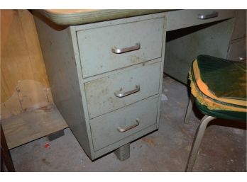 Vintage Metal Home Office Desk And Chair