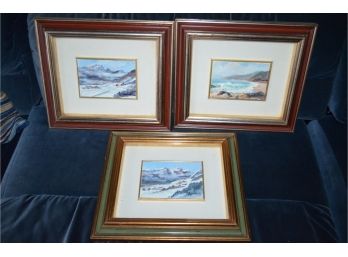 3 Framed Signed Italy Art Work