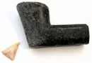 A Carved Native Stone Pipe Bowl And A Bird Point Arrowhead