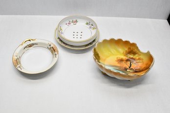 Noritake Handled Bowl, Noritake Bowl (Small Nick On Underside), Nippon Bowl W/Underplate