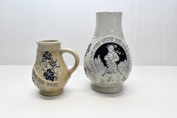 Set Of 2 Salt Glazed Pitchers