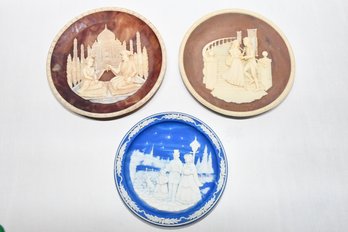 Set Of 3 Decorative Plates - (Great Romances Of History Collection, Christmas Cameo Plate)