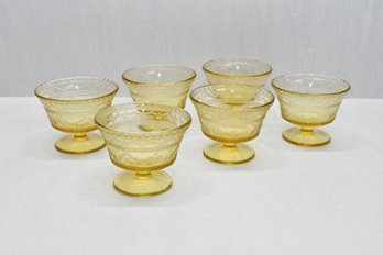 Set Of Yellow Footed Cups