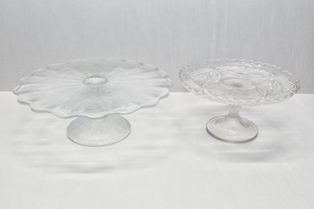 Set Of 2 Cake Plates