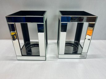 Set Of Two Mirrored Candleholders