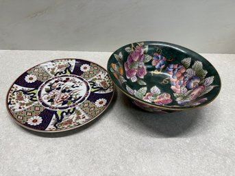 Made In China Sadek Bowl & Imari Japan Plate