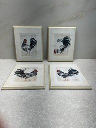 Set Of 4 Rooster Wall Hangings