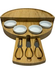 Cheese Board Cutlery Set With Slide Out Drawer  Retails $182