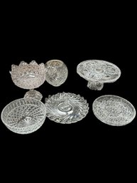 Lot Of Six Clear Glass Pieces