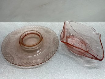 Pink Bowl And Serving Dish