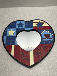 Wooden Heart Mirror