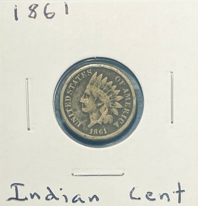 1861 INDIAN HEAD CENT PENNY COIN - IN FLIP