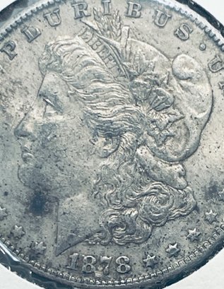 1878-S MORGAN SILVER DOLLAR COIN - IN FLIP