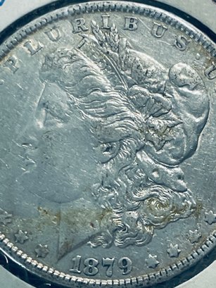 1879 MORGAN SILVER DOLLAR COIN - UNCIRCULATED - IN FLIP