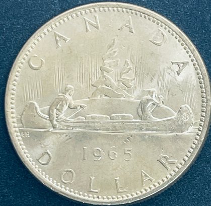 FOREIGN SILVER COIN - 1965 CANADA SILVER DOLLAR COIN