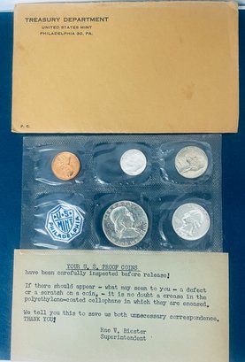 1957 UNITED STATES SILVER PROOF COIN SET - OGP - ENVELOPE & COA INCLUDED