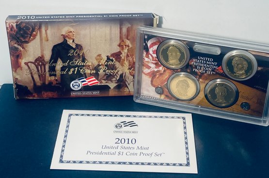 2010-UNITED STATE MINT PRESIDENTIAL $1 COIN PROOF SET - INCLUDES: FILLMORE, PIERCE, BUCHANAN & LINCOLN