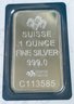 PAMP SUISSE 1 OZT. 99.9 FINE SILVER BAR BULLION- CARDED!