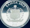 2013 SAMOA $10 DOLLAR .999 FINE SILVER PROOF COIN-50TH ANNIVERSARY-'ICH BIN EIN BERLINER'- IN DISPLAY BOX!