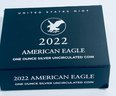 2022 US MINT SILVER AMERICAN EAGLE .999 ONE TROY OUNCE DOLLAR UNCIRCULATED SILVER COIN IN BOX!