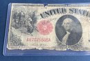 1917 LARGE $1 UNITED STATES NOTE -TEEHEE / BURKE- ONE DOLLAR U.S. BILL - RED SEAL