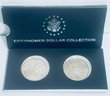 THE EISENHOWER DOLLAR COLLECTION - (2) 1971 EISENHOWER DOLLAR COINS IN DISPLAY BOX