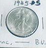1945-S WALKING LIBERTY SILVER HALF DOLLAR COIN - BU / BRILLIANT UNCIRCULATED!