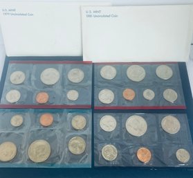 1979 & 1981 US MINT UNCIRCULATED COIN SETS -DENVER & PHILADELPHIA MINTS - 25 COINS!