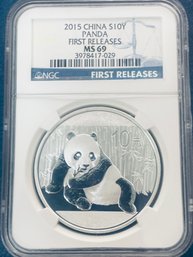 2015 CHINA PANDA S10Y PANDA - FIRST RELEASES - GRADED NGC - MS 69