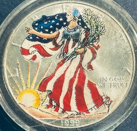 2000 UNITED STATES SILVER AMERICAN EAGLE SILVER COLORIZED COIN  - ONE OZ. .999 FINE SILVER ROUND