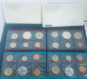 1968 & 1969 US MINT UNCIRCULATED COIN SETS -40 PERCENT SILVER HALF DOLLARS - DENVER & PHILADELPHIA MINTS