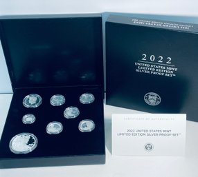 2022 UNITED STATES MINT LIMITED EDITION SILVER PROOF SET W/ BOX & COA