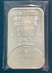 UNITED STATES SILVER CORP - 1 OZT. .999 FINE SILVER BAR - GLEN CAMPBELL THEME