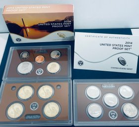 2014 UNITED STATES MINT PROOF COIN SET IN BOX  - 14 COIN SET